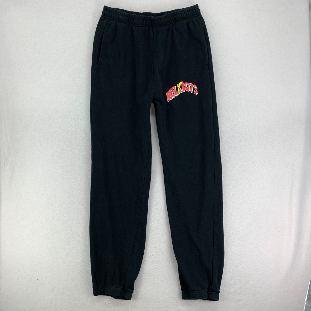 Full Send Nelk Boys Sweatpants Mens Large Black Logo Graphic Terry Joggers